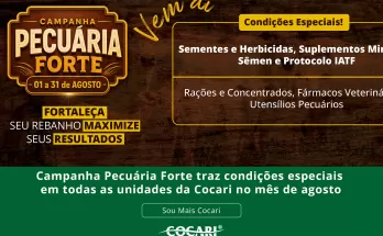 Campanha Pecuária Forte traz condições especiais em todas as unidades da Cocari no mês de agosto